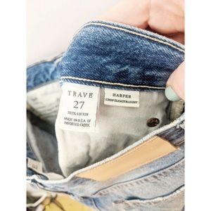 Trave Harper crop slim straight raw hem